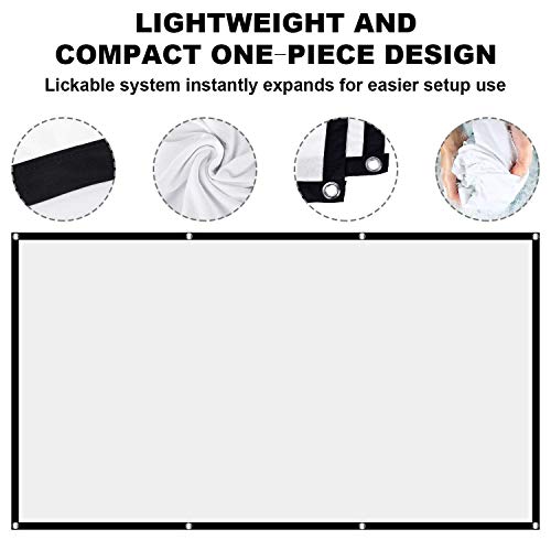 Hzgang 120Inch Projector Screen Indoor Outdoor Portable Movie Screens 16:9 Hd Projection 4K Home Theater Gaming Office Presentation Education Outdoor Indoor Public Display Screen #TOP1