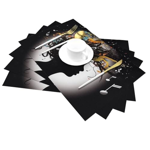 Set de table de qualité supérieure en PVC tissé résistant lot de 4 pièces - 4