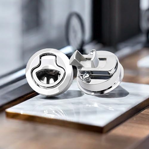 evan Slam Latch 2" Round Flush Pull Hatch Latch for Marine Boat Latch RV Trailer Deck Cabinet 1/4" Door,3 Pack by evan - Image 6