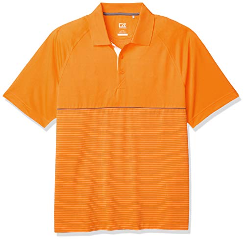 カッター&バックメンズ湿気発散、ハイブリッドJunctionストライプポロシャツ US サイズ: S カラー: オレンジ