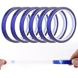 ASelected 6 Rollen Hitzebeständiges Klebeband 10MM x 30 M Blaues Wärmeband für Sublimation Thermoklebeband Klebeband Hitzebeständig für Elektronik Leiterplatten Wärmeübertragung DIY Handwerk