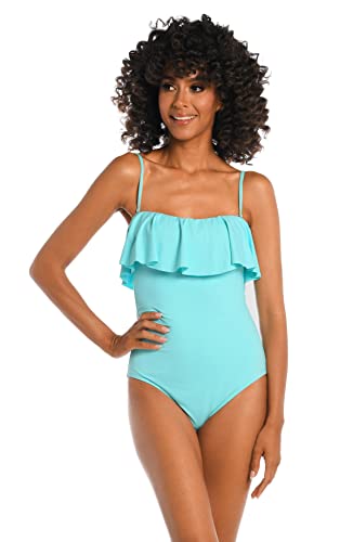 Maillot de bain une pièce bandeau à volants idéal pour piscine et plage