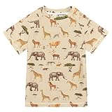 Kids Rash Guard Boys Toddler Swim Shirts Short Sleeve African Animal UPF 50+ 3T