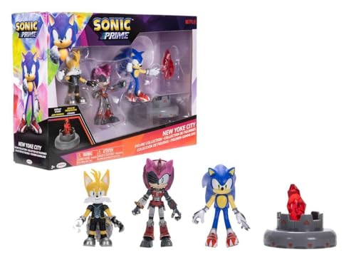 Image of JAKKS Pacific Sonic Prime 2.5 inch Figure Multipack with Sonic, Tails Nine & The Prism Shard with Display Base!