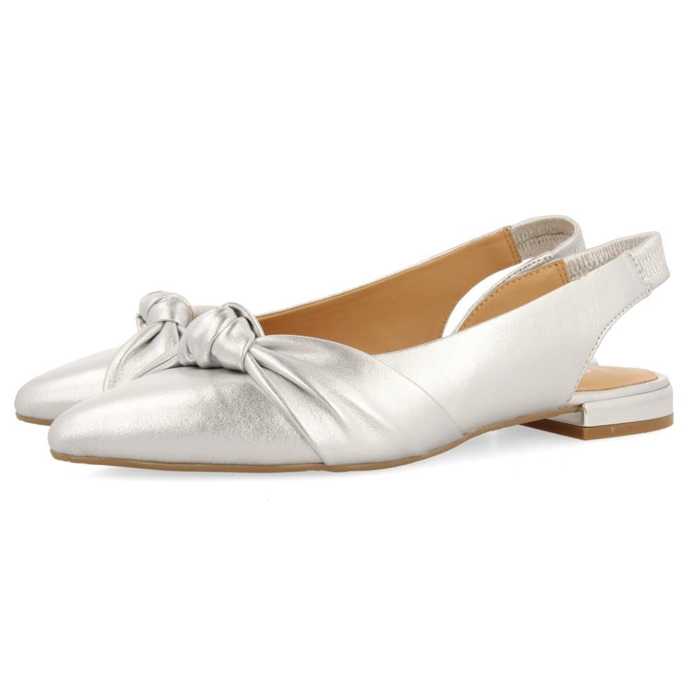 GIOSEPPO Women's Iballe Flat Ballet, Silver, 2/2.5 UK