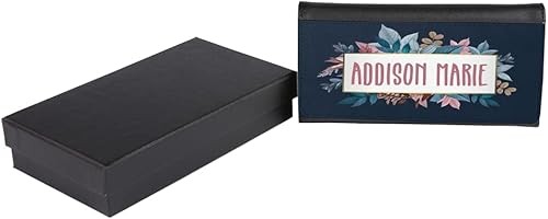 Miniatura 7 de RNK Shops Sugar Skulls & Flowers Cartera de cuero sintético para mujer (personalizada)