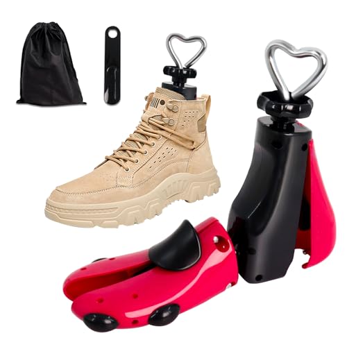 Potufa Schuhspanner Herren und Damen, Schuhdehner Schuhweiter für Einstellbare Breite Und Länge, 4-Wege Stiefelspanner werden verwendet, Dient zur Lockerung zu enger Schuhe(Rot 1PCS)