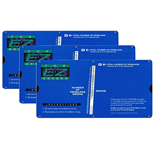 Original E-Z Grader E-Z Grader, Large Print, Blue, Pack of 3