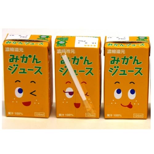 果汁100%紙パック みかんジュース125ml×40本 オレンジジュース_1521R
