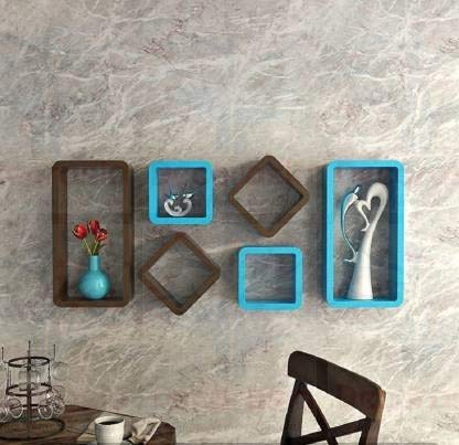 DECORASIA� Beautiful & Antique Cube & Rectangle Shape (Set of 6) Mounted Rack Shelves.-image-44