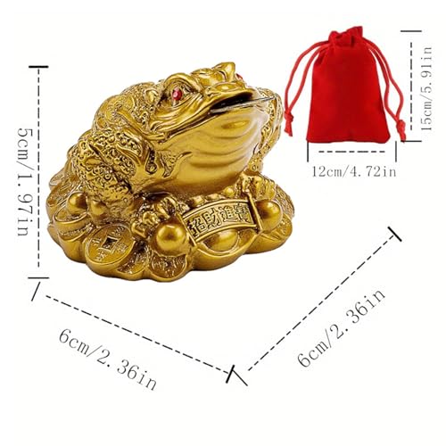 Summerwy - Pièce de monnaie en forme de grenouille porte-bonheur, grenouille chinoise pour la prospérité, décoration de la maison – vue 2