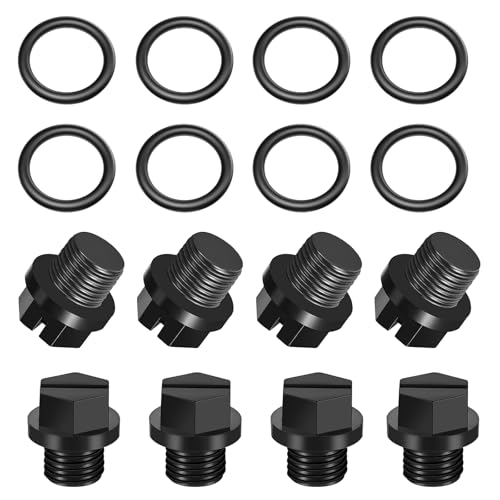 8 Pièces Bouchon de Vidange pour Piscine Pièces de Pompe Vidange Piscine Bouchon de Vidangei avec Joints, Noir