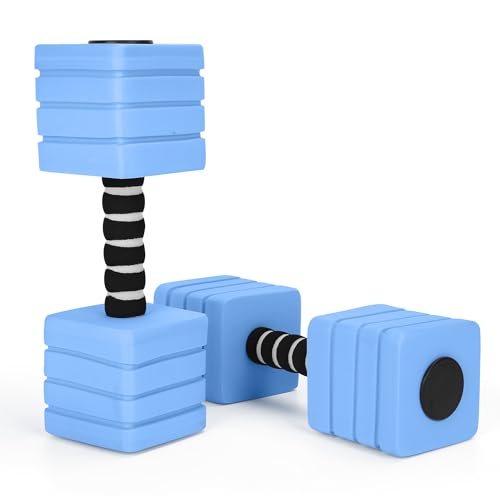 Water Weights for Pool Exercise, EVA-Foam Water Aerobics Equipment for Women,Kids,Seniors, Pool Dumbbells Water Workouts Weight Loss (Blue)