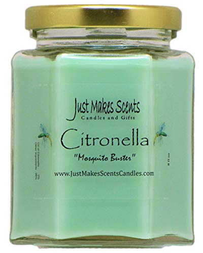 Citronella (Mosquito Repellant) Scented Blended Soy Candle for Indoor Use by Just Makes Scents (Citronella)