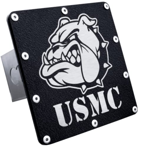 Au-TOMOTIVE GOLD Class III Trailer Hitch Plug for USMC Bulldog Head (Matte Black)