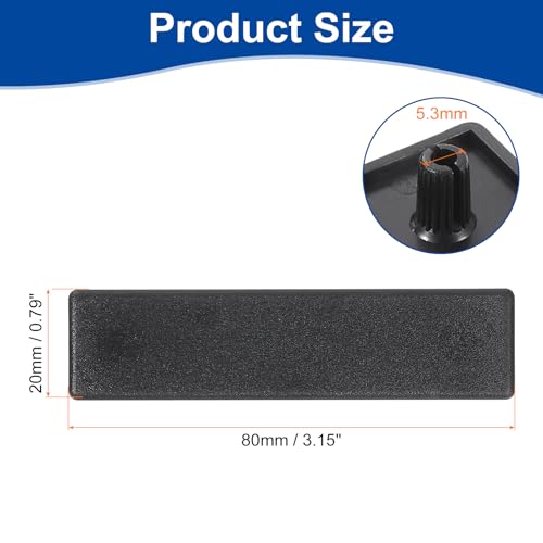 Image of uxcell 6Pcs Extruded End Cap Nylon, 80x20mm T-Slot Aluminum Profile 2080 European Standard End Cap Extrusion Plug for Trolley, Fish Tank Rack, Storage Rack, Black
