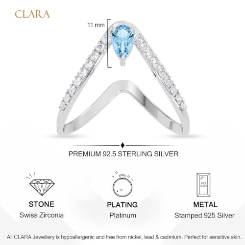 Image of Clara 925 Sterling Silver Vanki Adjustable Ring for Women Platinum Plated | Gift for Women & Girls | Swiss Zirconia | Elegant Design