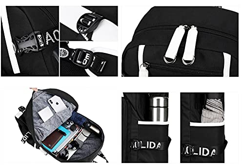 ISaikoy Mochila Hanako Kun de anime com tampa sanitária, mochila para livros, mochila escolar, bolsa