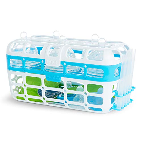 Munchkin® Baby Bottle & Small Parts Cleaning Set, Includes High Capacity Dishwasher Basket & Bristle Bottle Brush, Blue - Thumbnail 3