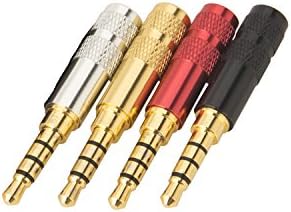 Timibis Mini Gold 3.5mm Stereo 4 Pole Headphone Jack Audio Solders for Video 4Colour