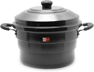 KCL Hard Anodised Aluminium Idli Maker/Non-Whistling Traditional Idli Cooker/Idlipot, Cooking 16 Idli Size 36, Black Color. Idli steamer works on gas and induction stove.