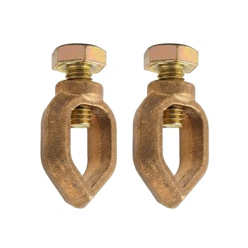 Collier de serrage en cuivre pour tige de terre 0.95-1.27cm et piquet de clôture électrique x2
