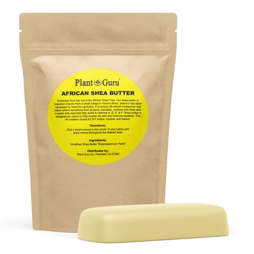 Raw African Shea Butter 8 oz. Bar Unrefined 100% Pure Natural Ivory Imported From Ghana DIY Crafts, Body, Lotion, Cream, lip Balm, Soap Making, Eczema, Psoriasis And Aid Stretch Marks.