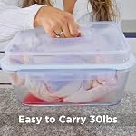 Razab 6500 ML / 220 oz / 28 Cup Large Glass Container Food Storage with Lids - Leakproof, Bpa-Free Large Meal Prep Container Ideal for Roasting Turkey, Store Leftover - Microwave & Oven Safe