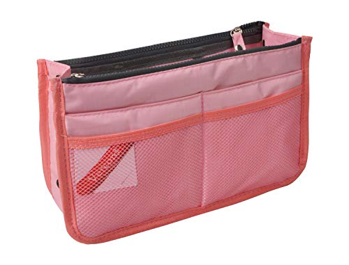 Vercord Updated Purse Handbag Organizer Insert Liner Bag in Bag 13 Pockets Pink Small