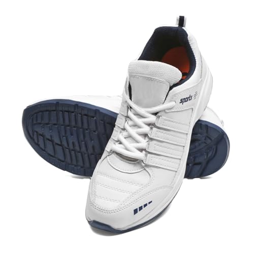 Image of Men's Lightweight Walking Shoes - Comfortable Sports & Running Shoes for Everyday Adventures (Power White)