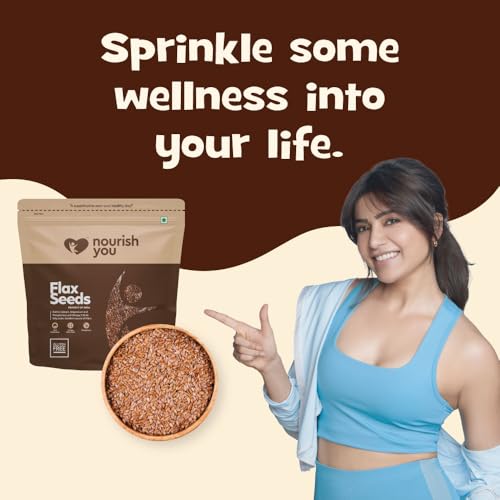 Image of Nourish You Raw Flax Seeds 150g | Supper For High Protein, Rich in Fiber & Omega-3 | 100% Natural Flax Seeds for Hair Growth | Flax Seeds for Eating, Smoothies, and Healthy Baking