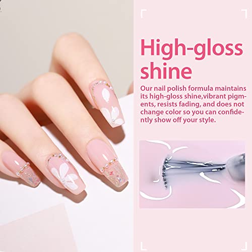 Una Gella Neutral Nude Gel Nail Polish 15Ml Milky Pink Gel Polish Jelly Barely Pink Color Translucent Nail Soak Off Soft Milky U V Gel For Nail Art French Manicure 0.5Oz #TOP2