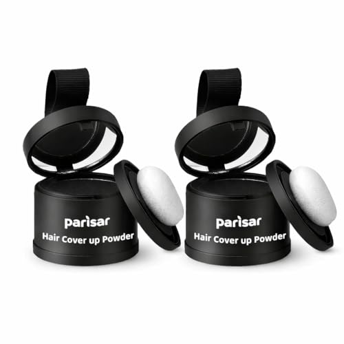 PARISAR Hair Cover Up Powder - Black | Helps Root Touch up for Grey Hair & Bald Spots | Hair Black Touch up Natural Hairline Powder for Long-Lasting & Matte Finish with Easy Application |Pack of 2-4gm