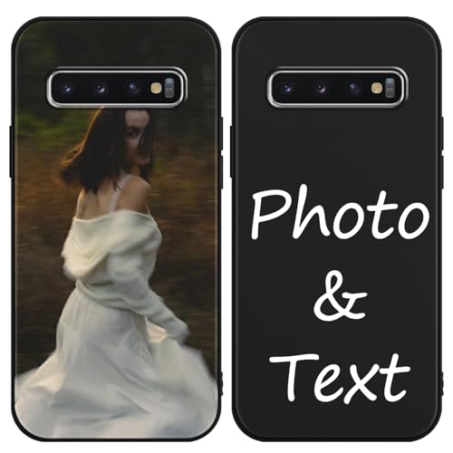 Yirlbey Funda Personalizada para Samsung Galaxy S10 4G 6,1'', Personalizable Case con Foto Imagen Texto Nombre Diseño, Personalizado Carcasa Custom Flexible Protector Cover para Samsung S10 4G, Negro