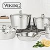 Viking Contemporary 3-Ply Pots and Pans Set, 12 Piece Stainless Steel Kitchen Cookware with Glass Lids, Silver #5