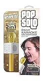 Tzumi PopSolo, Portable Wireless Bluetooth Karaoke Microphone, Dual Stereo Speaker's, 2200mAh Battery, 5 Mixing Controls.(GOLD)
