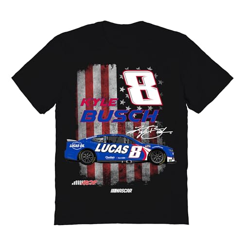 Vive La Fete Kyle Busch NASCAR American Flag Cotton T-Shirt