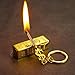 Creative Inflated Kerosene Lighter Bullion Gold Bar Shape Match Lighter Metal Refillable Cigarette Fire Starter Collection Gift (Style A)