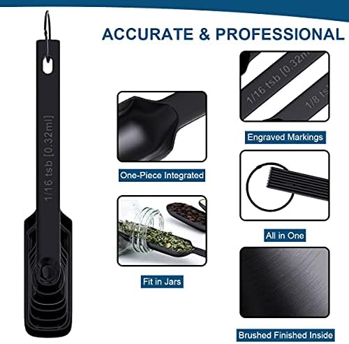 Wildone Black Measuring Cups & Spoons Set of 21 - Includes 7 Stainless Steel Nesting Measuring Cups, 8 Measuring Spoons, 1 Leveler & 5 Mini Measuring Spoons, Ideal for Dry & Liquid Ingredients