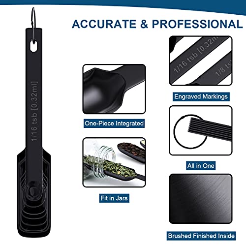 Wildone Black Measuring Cups & Spoons Set of 21 - Includes 7 Stainless Steel Nesting Measuring Cups, 8 Measuring Spoons, 1 Leveler & 5 Mini Measuring Spoons, Ideal for Dry & Liquid Ingredients