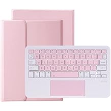 iPad 10.2" 9th Gen 8th Gen /7th Gen Keyboard case iPad Air3 Pro 10.5" with trackpad Cute Dual-Color BT Keyboard Detachable Ultra-Thin Smart Cover iPad7/iPad8/iPad9/Air3/Pro10.5, White + Pink