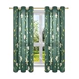 miaozhen Fenstervorhänge, Motiv: Biene, fliegende Gänseblümchen, Alfalfa-Sprossen, Dschungel, Türvorhänge für Fensterbehandlungen, durchsichtige Vorhänge, 160 cm lang, 2 Paneele, Cortinas para cuarto