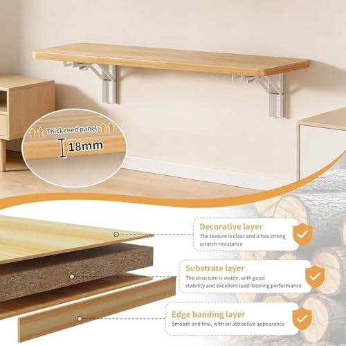 Table pliante murale longue et bureau flottant rabattable pour petits espaces - 4