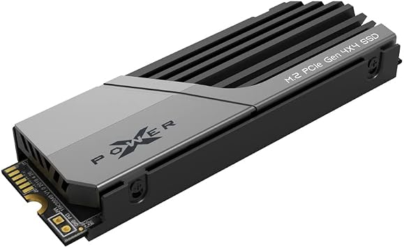 Silicon Power SP01KGBP44XS7005 SSD, 1 TB, PS5 Operation Confirmed Ultra Fast! Gaming SSD, M.2 2280, PCIe 4.0 x 4, NVMe 1.4, Maximum Read 7,300 MB/s