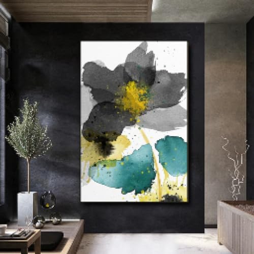 Impression toile marguerite verte art abstrait haute définition - 3