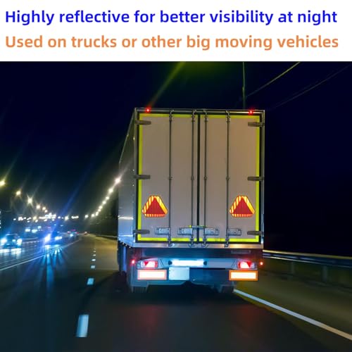 Kichwit Slow Moving Vehicle Triangle Reflective Sticker, 9.6 x 8.3 Inches, Safety Sign for Golf Cart Farm Tractors, 2 Pack