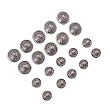 HAPINARY 100 Piezas Botón De Calavera Botones Plateados Para Blazer Botones En Forma De Estrella Traje Botones De La Chaqueta De Los Hombres Botones De Esqueleto Paraca Colcha Tí Aleación