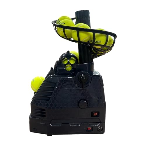 Image of Sakurai CT-014 CALFLEX Soft and Hard Tennis Machine, 3 Levels of Toss Angle and Interval Adjustment, 4 Height Levels, Dark Blue