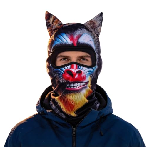 Animal Ski Mask Old Man Funny 3D Realistic Face Print Winter Face Mask - image 2