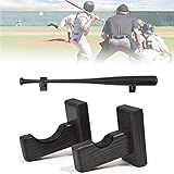 Baseball Bat Display Case Holder, Horizontal Baseball Bat Wall Mount Holder, Solid Wood Baseball Bat...